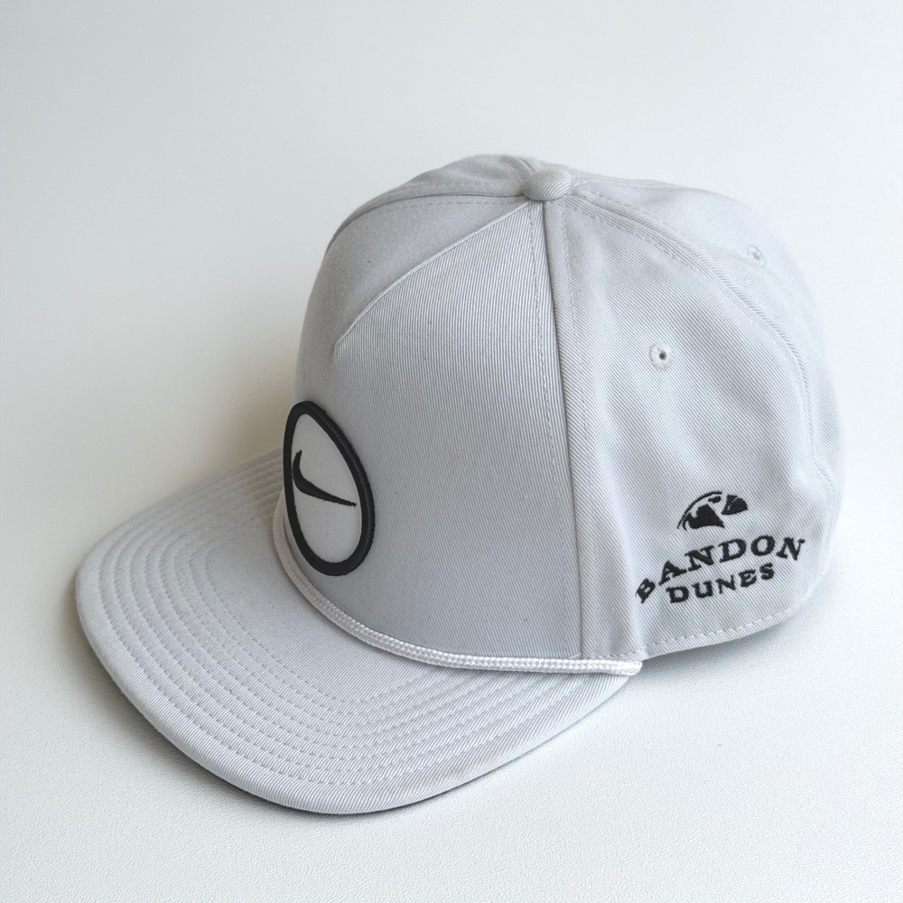 Bandon Dunes Nike Golf Pro Cap Mens M/L White Rope Snapback Hat Dri-Fit Swoosh